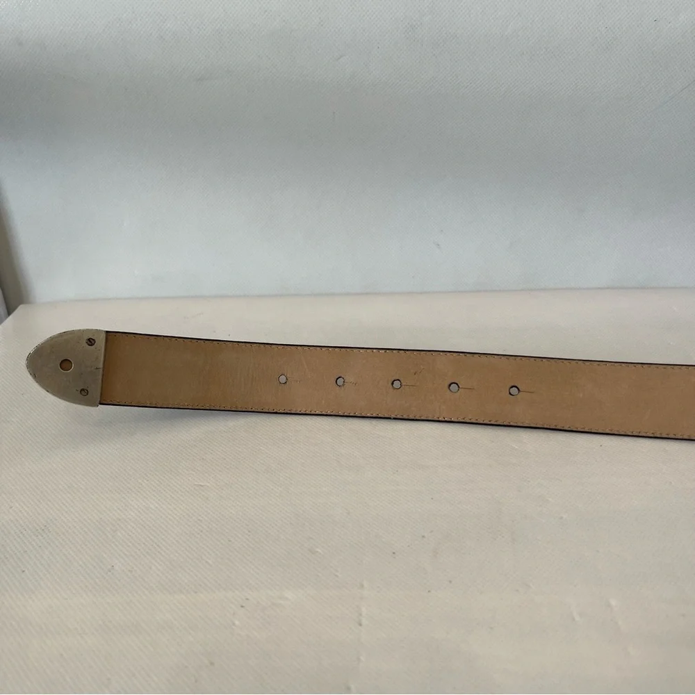 Vintage Brighton Heart Black Leather Belt